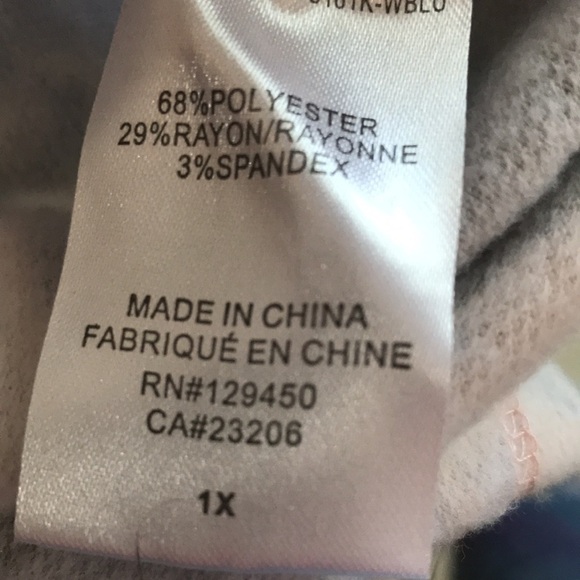 Como Blu Women's Plus Size 1X Athlesiure Baby Terry Pullover - Picture 4 of 4